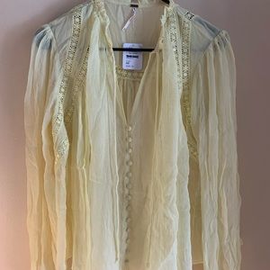 Women’s Free People Ivory Button Blouse Size XS